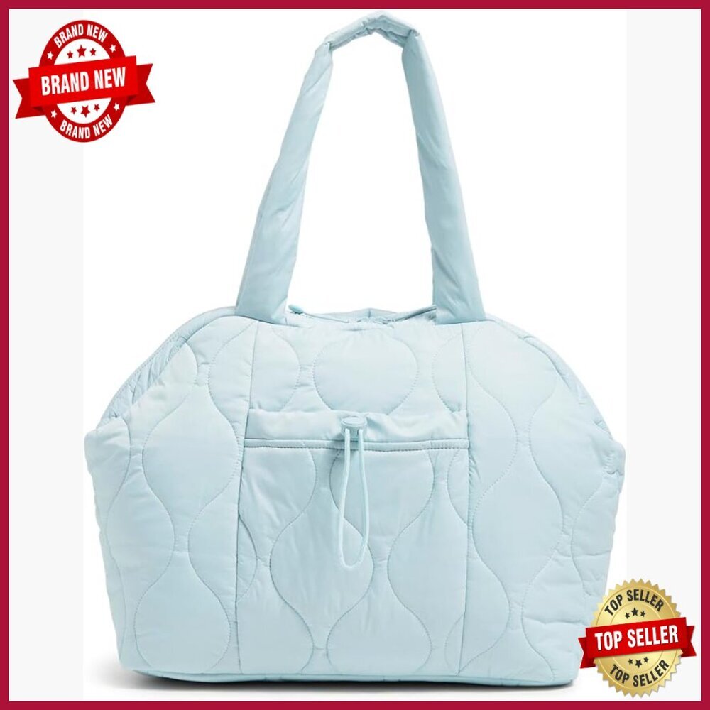 Lightweight Recycled Nylon Tote Bag with Multiple Pockets